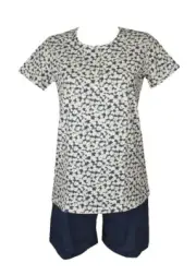 Women's pajamas short sleeve short trousers henley neck RAGNO article D886ND