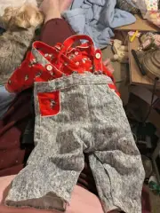 Disney Kids Overalls Buttons NewBorn-6 Months Blue Stonewashed Mickey Minnie