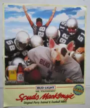 Budweiser Bud Lite Beer Poster ~ SPUDS Mackenzie, MR. Touchdown, NFL Football