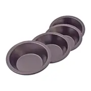 4pc Daily Bake Non-Stick Round Pie Dish Mould/Mold Bakeware Set 12cm Black