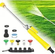 Jetnozzle High pressure hose nozzle for garden hose,7-in-1 Hydro jet nozzle High Pressure Power Washer wand, nozzles watering sprayer cleaning tool, Pressure washer hose attachment (Yellow)