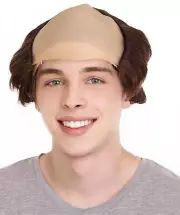 Men's Bald Head Costume Wig Brown, HM-461