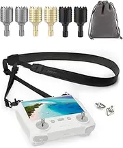 [LKTOP] Lanyard Neck Strap+Joysticks for DJI RC/RC2 Controller, 50-63'' PU Leather Lanyard 3 Pairs Sticks for DJI Mini 4 Pro/Mini 3 Pro/Mini 3/Air 3S/Air 3/Air 2S/Mavic 3/Mavic 3 Pro/Mavic 3 Classic