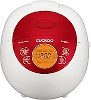 CUCKOO 3-Cup Electric Heating Smart Rice Cooker, Non-Stick Inner Pot, Reheat, Keep Warm, Turbo Cooking (CR-0351F) Red