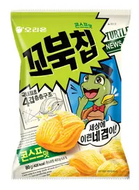 在飛比找Yahoo!奇摩拍賣優惠-韓國 ORION 好麗友 烏龜玉米脆片 80g 玉米濃湯 烤