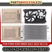 1x AC Condenser & Dual Cooling Fan Assembly Kit w/Shroud for Ford Explorer 11-12 (for: Ford)