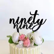 Acrylic Black 'ninety nine' Birthday Cake Topper