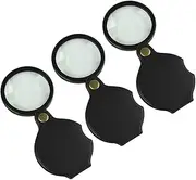 Beavorty 3Pcs Foldable Magnifier with Protective Cover Portable Observation Glass for Easy Reading for Students Elderly Compact Design for Handbags and Backpacks