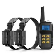1000M Range Anti Barking and Remote Dog Training Collar,Rechargeable with Sound,Vibration,Shock (For 2 Dogs)