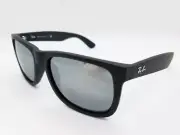 Ray-Ban RB 4165F Justin Rayban sunglasses 622/6G Rubber Black Gray Silver Mirror