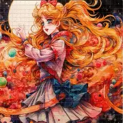 Psychedelic Sailor Moon by Caleb BLOTTER ART perforated tabs psychedelic art