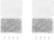 600 Pcs Multipurpose Eye Bolts Hook Screw Eye Nails Pin Bail for DIY Jewelry Making Accessories Silver