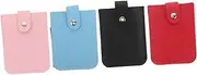 [BESPORTBLE] 4pcs Business Card Holder Wallet Men Credit Card Case Pull Tab Fake Leather Slim Organizer