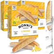 Nonni'S Limone Biscotti Italian Cookies 3 Boxes Lemon Cookies Kosher - 6.88 Oz