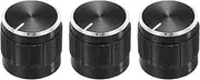 uxcell 3pcs Potentiometer Knob Knurled Shaft Black Aluminum 6mm Shaft Dia. Rotary Knob 15mmx13mm Volume Control Knob