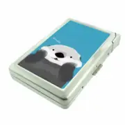 Smile Otter Em1 Cigarette Case with Built in Lighter Metal Wallet