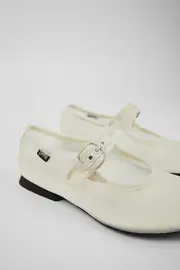 Casi Myra White Textile Mary Jane for Women