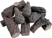 Fireplace Gas Logs, 10pcs Small Ceramic Wood Fire Logs, Decorative Ceramic Wood Log Set for Indoor Outdoor Gas Insets, Vented, Ventless, Electric, Ethanol, Gel Fireplaces