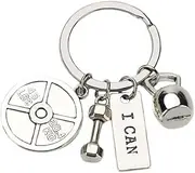 [YangQian] Inspirational Fitness Gifts Gym Accessories for Women Girls Men Boys Stainless Steel Workout Gift Keychain Insipiring Gifts