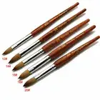 Kolinsky Sable RED WOOD Acrylic Nail Brush Nail Art Set Size 2#+4#+6#+8#+10#
