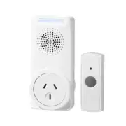 Arlec 150m Built In Power Socket Plug In Wireless Door Chime Flashing Blue LED
