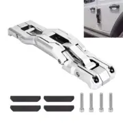 Auto Door Hinge Step Foot Pedal Aluminium Alloy For JK JKU JL JLU 07-2021 Silver (for: Jeep)