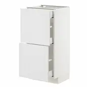 METOD / MAXIMERA base cab with 2 fronts/3 drawers, white/Stensund white, 40x37x80 cm