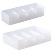 2 Pcs Storage Box Sock Organizer Adjustable Dividers Tins Crate