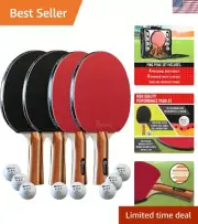 Ping Pong Paddles Sets - Portable Table Tennis Paddle Set with Ping Pong Padd...