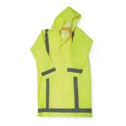 Hi Vis Rain Jacket PVC Green 3XL Class 3 Waterproof Coat Snap Hood ANSI