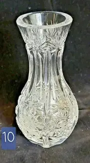 VTG Bohemia Czech Queen Lace Crystal Glass Hand Cut 24% Lead 4 1/4" Tall Vase