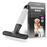 Poodle Pet Dog Grooming Rake | Dematting Tool with Stainless Steel Shedding C...