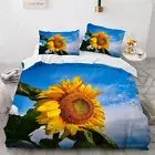 Bedding 3D Printing With Zipper Sunflower Queen Size Bedding Sets Pillowcase