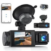 3 Dash Camera for Cars,Dash Cam Car Camera Front Rear Inside with WiFi APP Co...