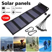 15W Portable Solar Panel Charger 5V Camping Hiking For Phones Power Banks Tablet