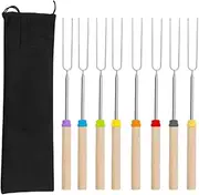 8Pcs Marshmallows Roasting Sticks Campfire Grill Tool Retractable Barbecue Sticks for BBQ