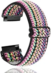 [ISOUDE] 20 22mm Watch Band for Garmin Vivoactive 4 3 Music Venu 2 SQ Forerunner 645 245m 158 Nylon Elastic Strap Venu 2 Plus Watchband