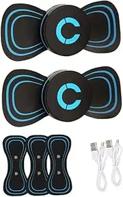 Microcurrent Mini Massage Device, Bioelectric Acupoints Massager Mat, Lymphatic Drainage Massage Pad, Cordless Cervical Stimulator for Pain Relief Electric Handheld Massagers