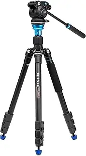 [Benro] Aero 2 PRO Aluminum Travel Video Tripod, Converts to Monopod, Flip Leg Locks, Leveling Column and S2PRO Video Head (A1883FS2PRO)