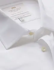 Hawes & Curtis White Poplin Extra Slim Shirt | Double Cuff Size: 16" collar, 34" sleeve