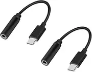 Sewroro 2pcs USB C to Audio Adapter C Male to Aux Female Earphone Cable Converter for Audio Transfer Compatible with USB Devices