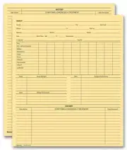 20967 Vet Animal History Exam Records Two Sided Card File Fold 8 x 9 1/2" QTY 10