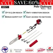 40CC 4 Stroke Pole Chainsaw Petrol Chain Saw Brush Hedge Tree Cutter Pruner New
