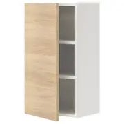 ENHET wall cb w 2 shlvs/door, white/oak effect, 40x32x75 cm