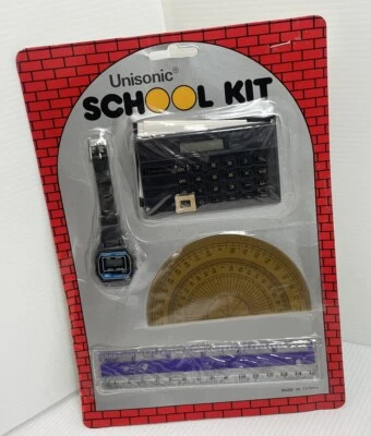 Vintage New Old Stock Unisonic School Kit Watch Calculator & More Made In Taiwan