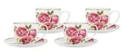 Heritage Rose - Cup and Saucer Set Of 4
