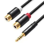 Vab R02 3.5Mm Male To 2Rca Female Stereo Audio Adapter Cable Black Cables & Adapters