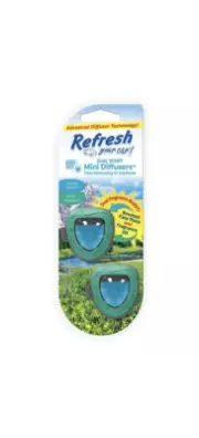 Refresh Vent Clip Mini Diffusers Car Air Freshener, Alpine Meadow/Summer Breeze