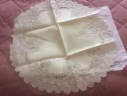 Handmade BELGIUM Tape Lace Cream47 Cm Diam “doiley” With Label ?gift