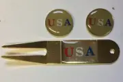 GOLF BALL MARKER and DIVOT TOOL SET USA MADE IN AMERICA